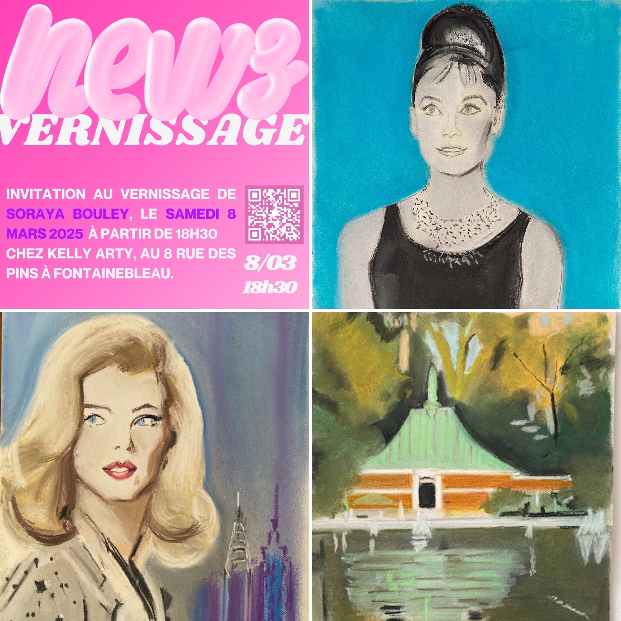 Invitation au vernissage de Soraya Bouley et présentation des nouveautés