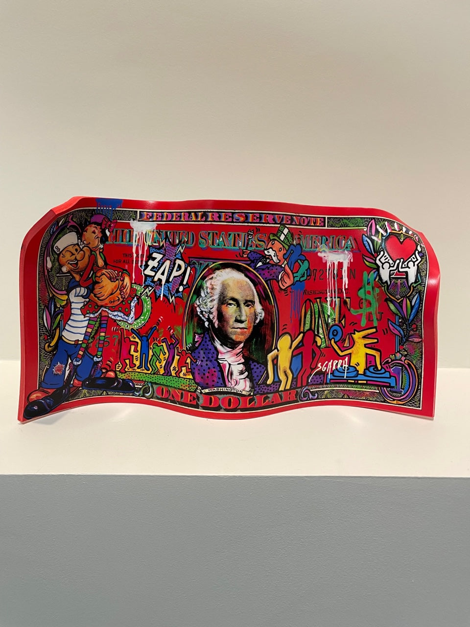 Robert Sgarra Dollar Keith Haring rouge amoureux