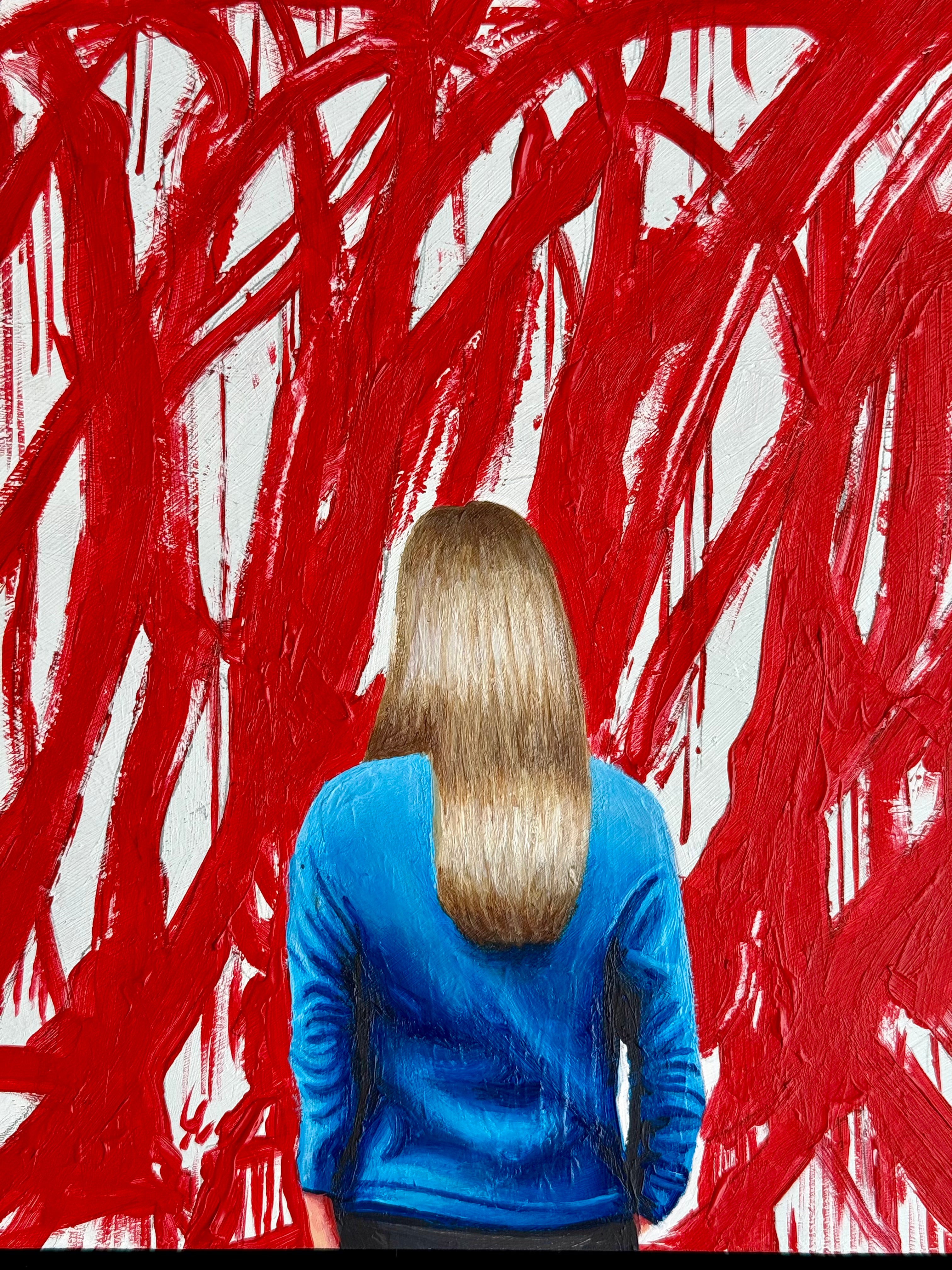 Gérard Boersma Femme regardant un tableau de CY Twombly
