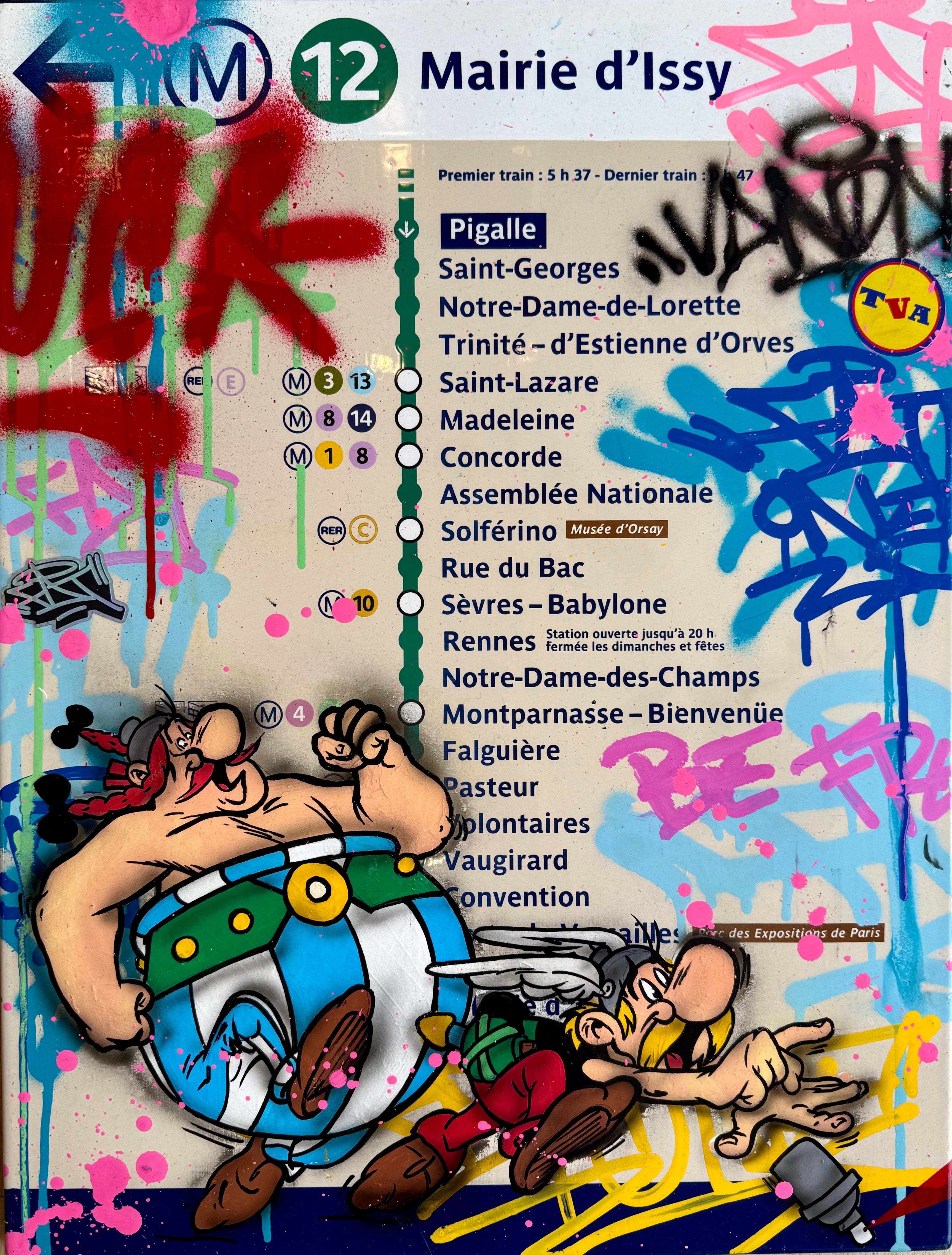 FAT Plaque de Métro Astérix et Obélix Ligne 12