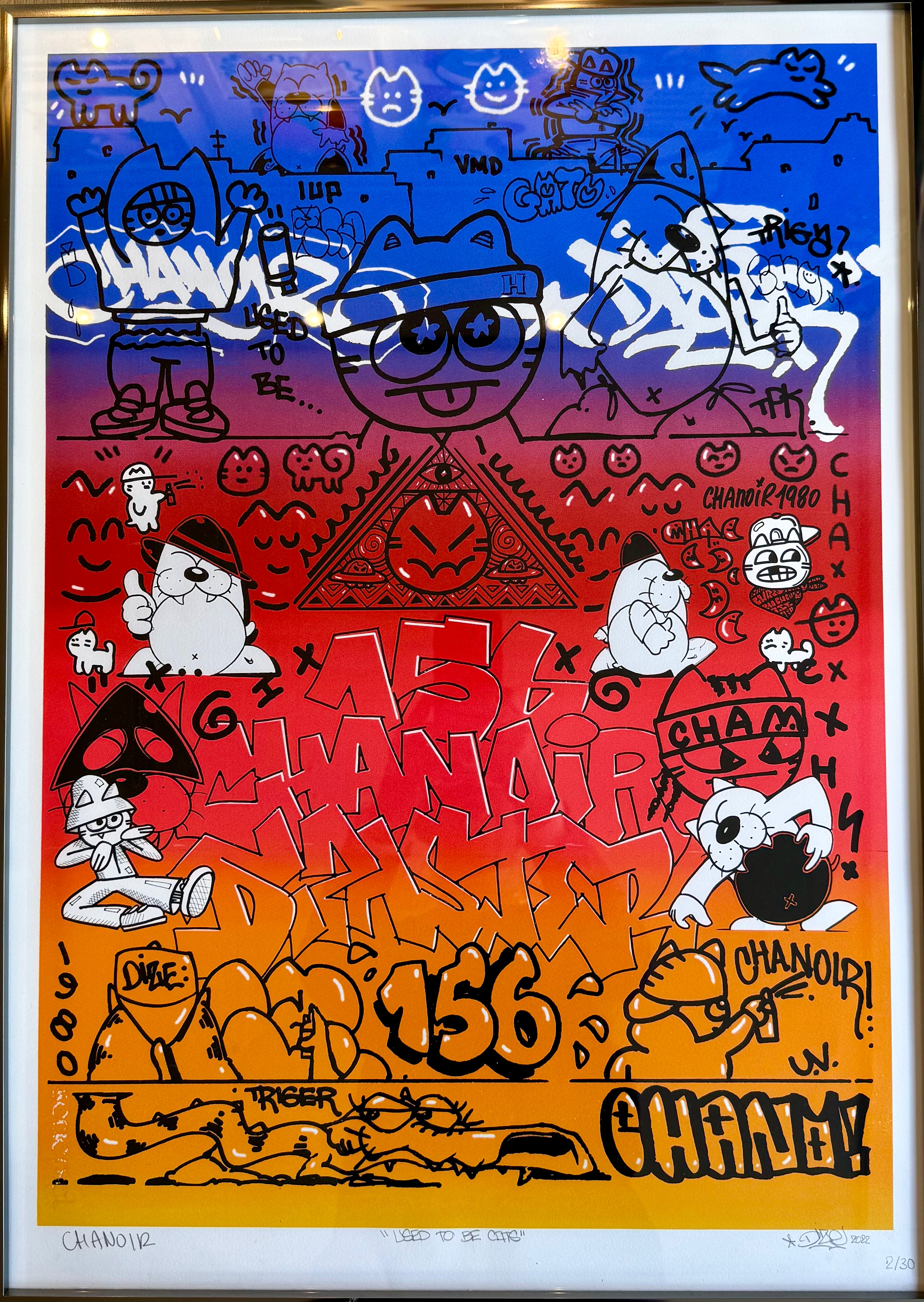 CHANOIR et DIZE Sérigraphie Used to be cats
