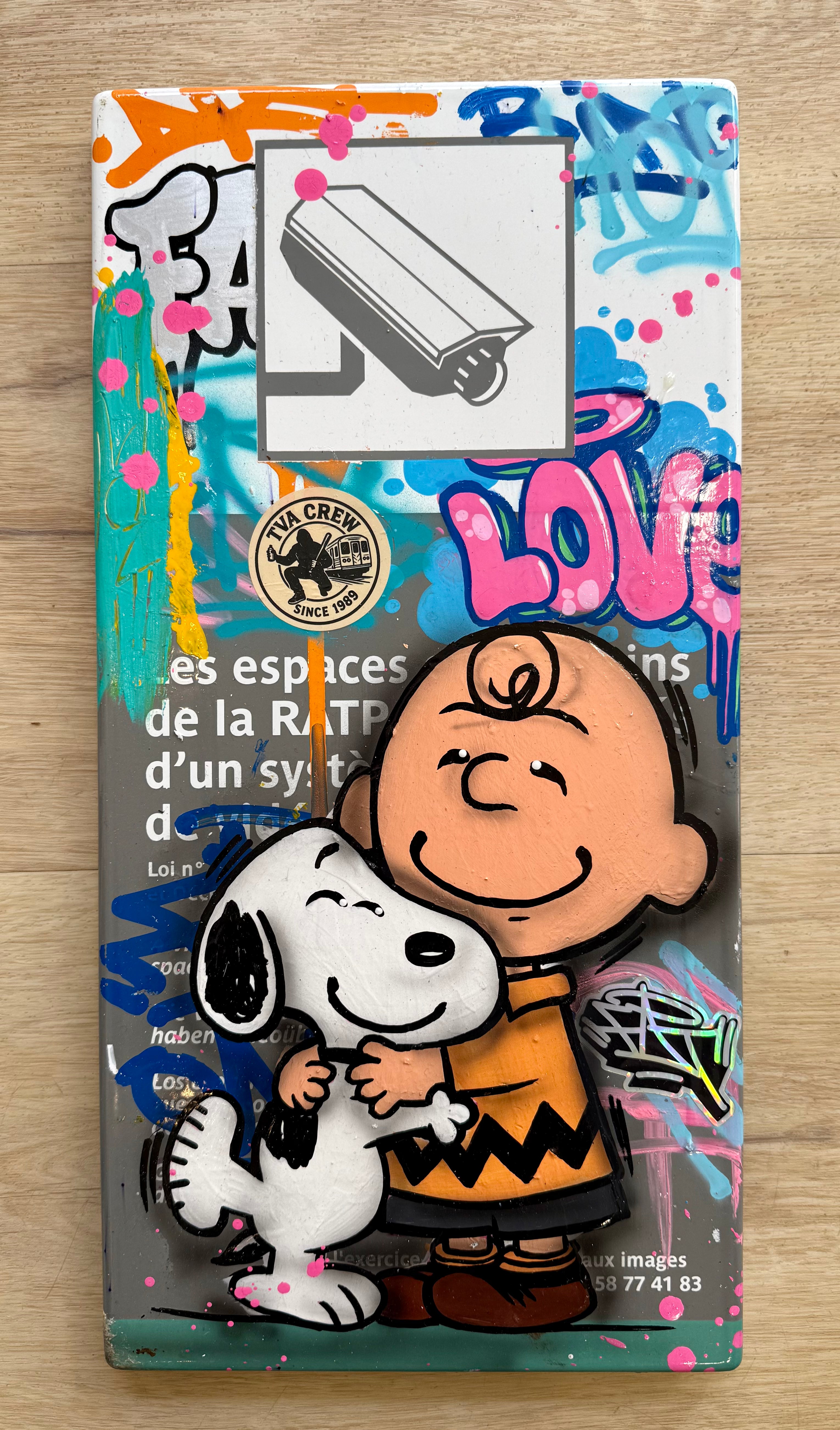 FAT Plaque de Métro Snoopy et Charly Brown