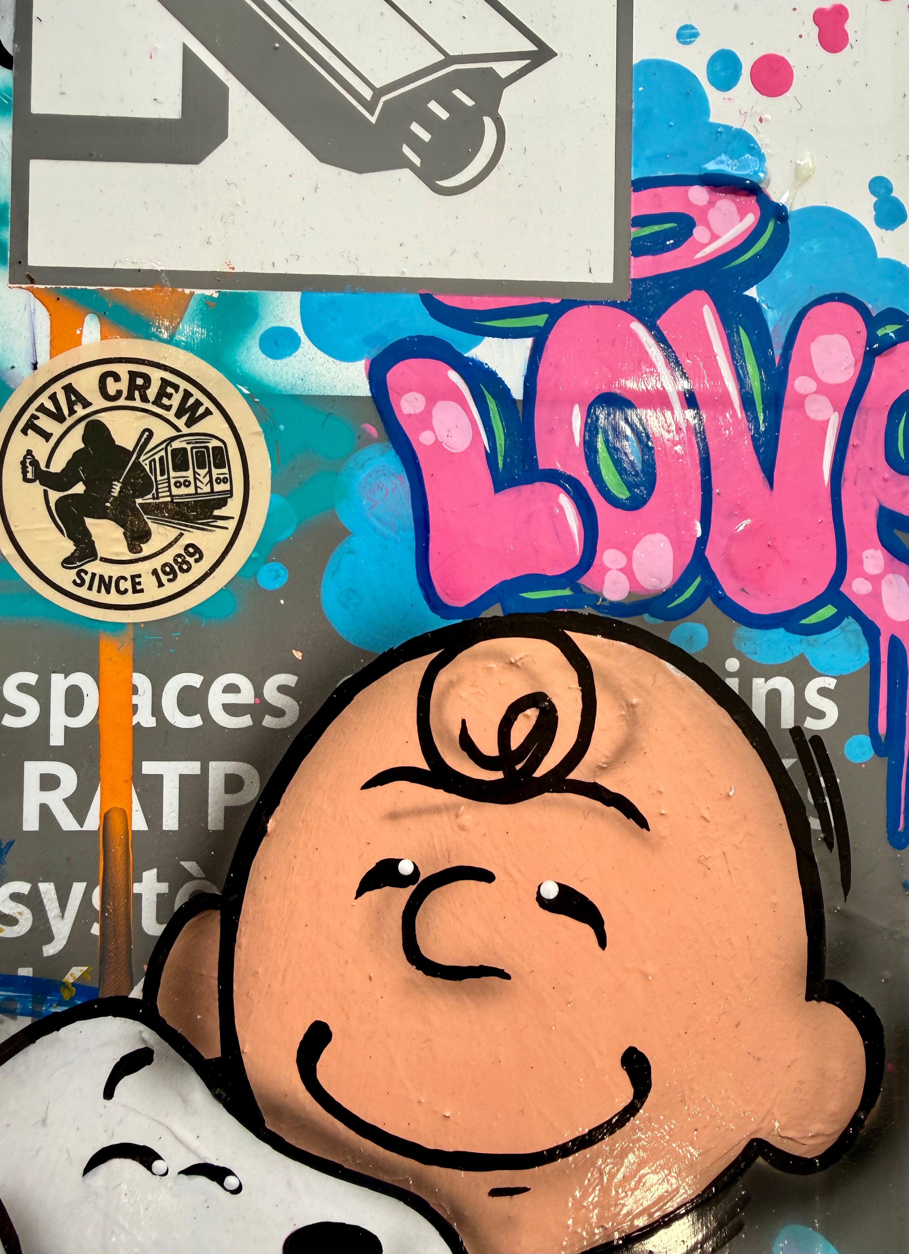 FAT Plaque de Métro Snoopy et Charly Brown