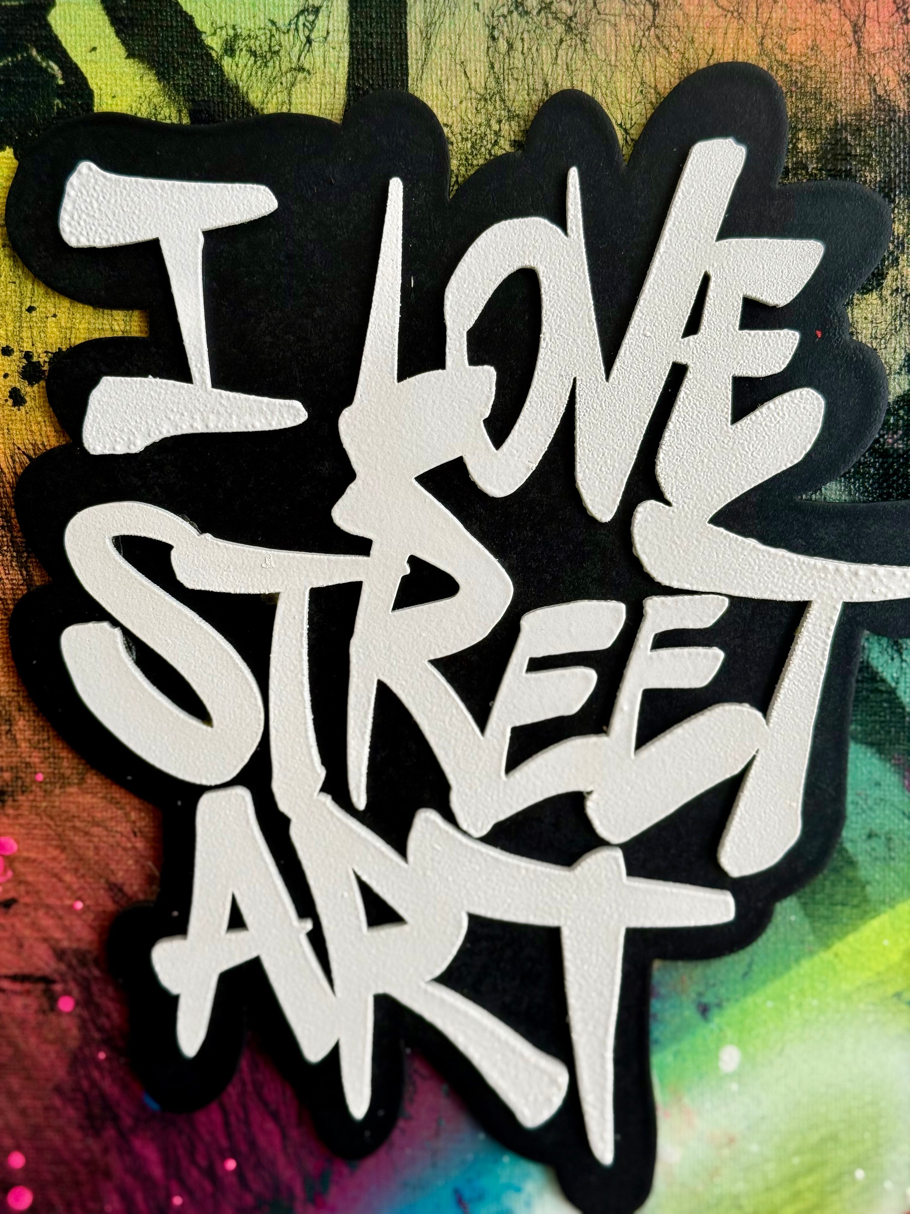 BERTHET ONE - I love street art (bois blanc et fin)