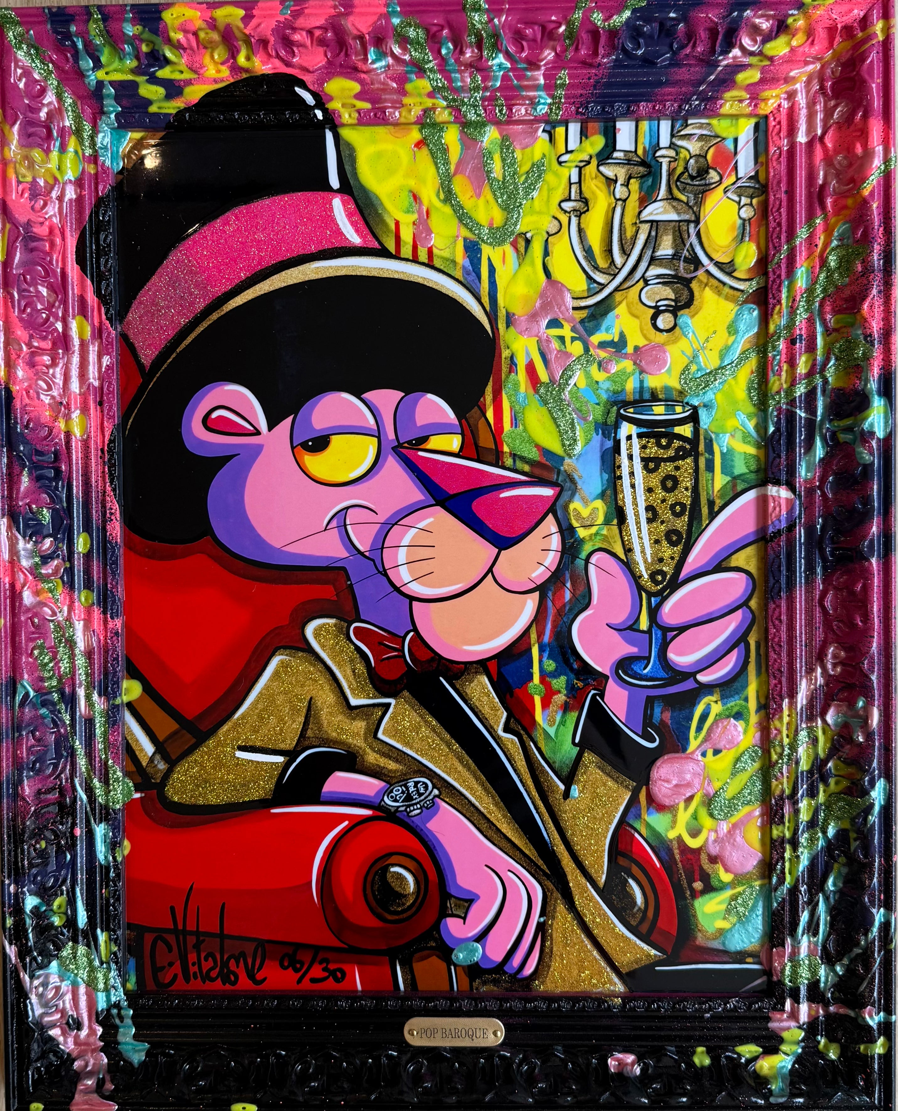Eddy Vitalone Panthère Rose sérigraphie