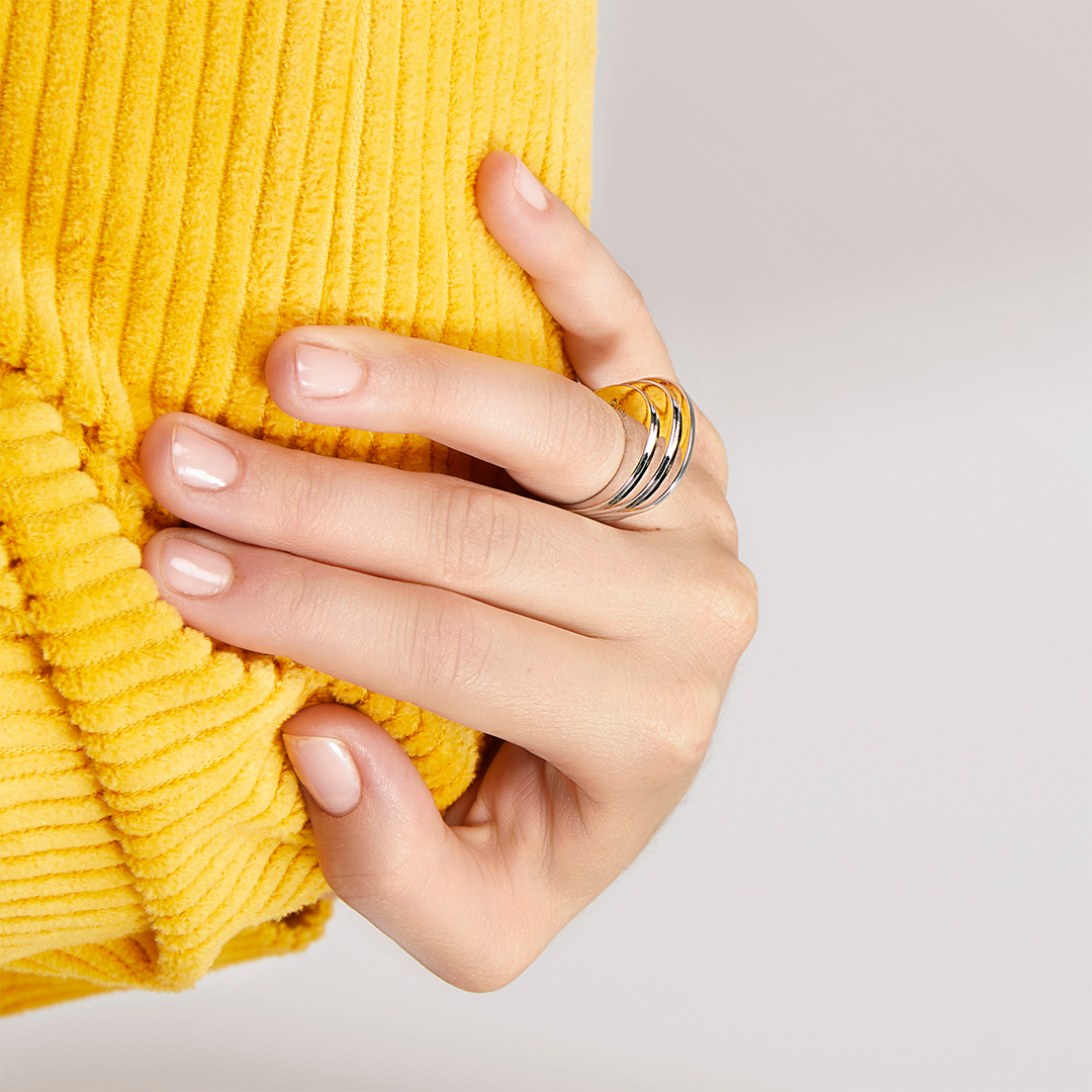 OKS - Bague Nami 3 anneaux Laiton Or Jaune ou Argent