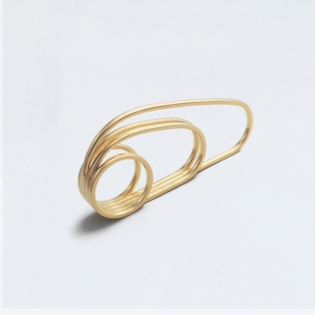 OKS - Bague de poing ITO Laiton Or Jaune ou Argent 925