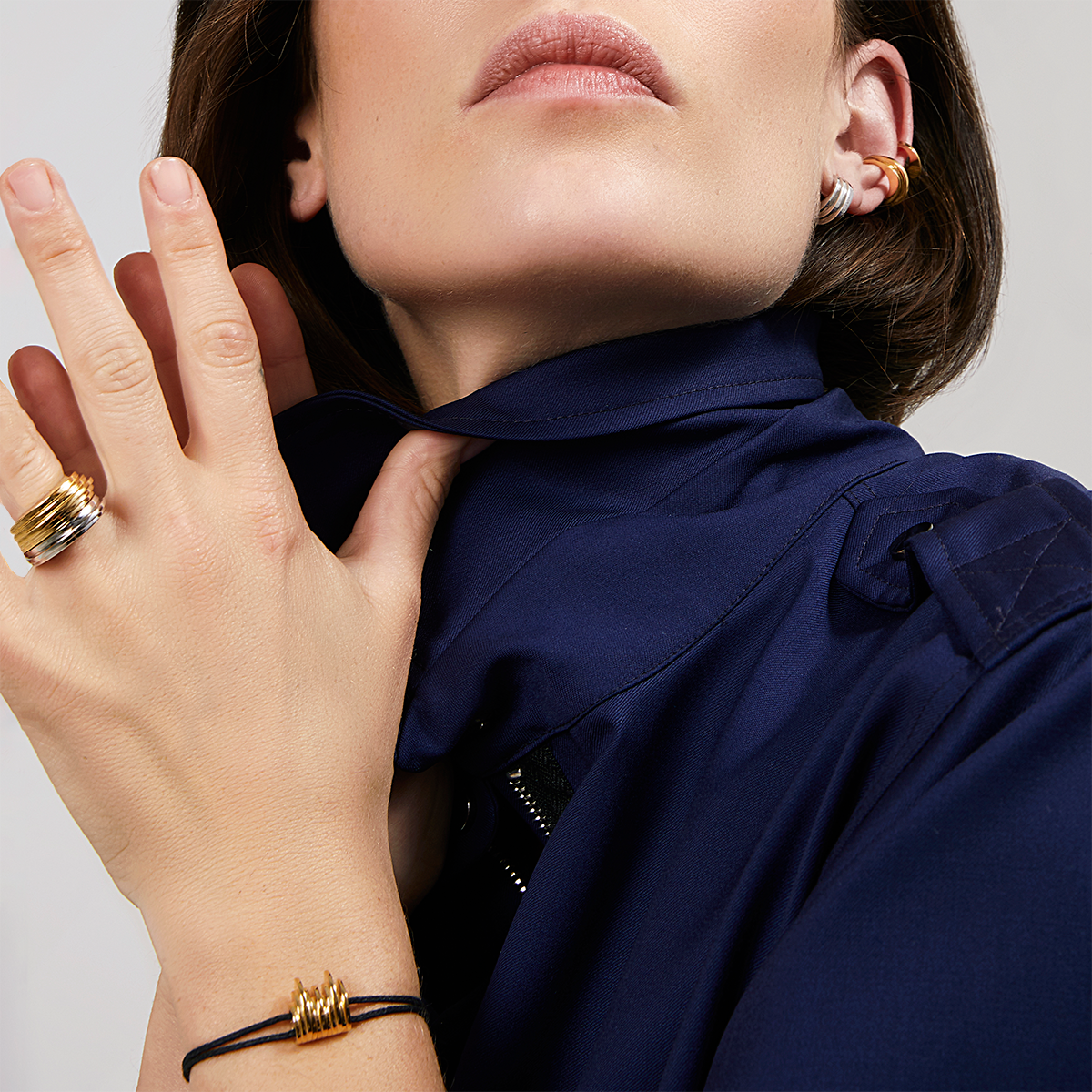 OKS - Bracelet Cordon NAMI Laiton Or Jaune