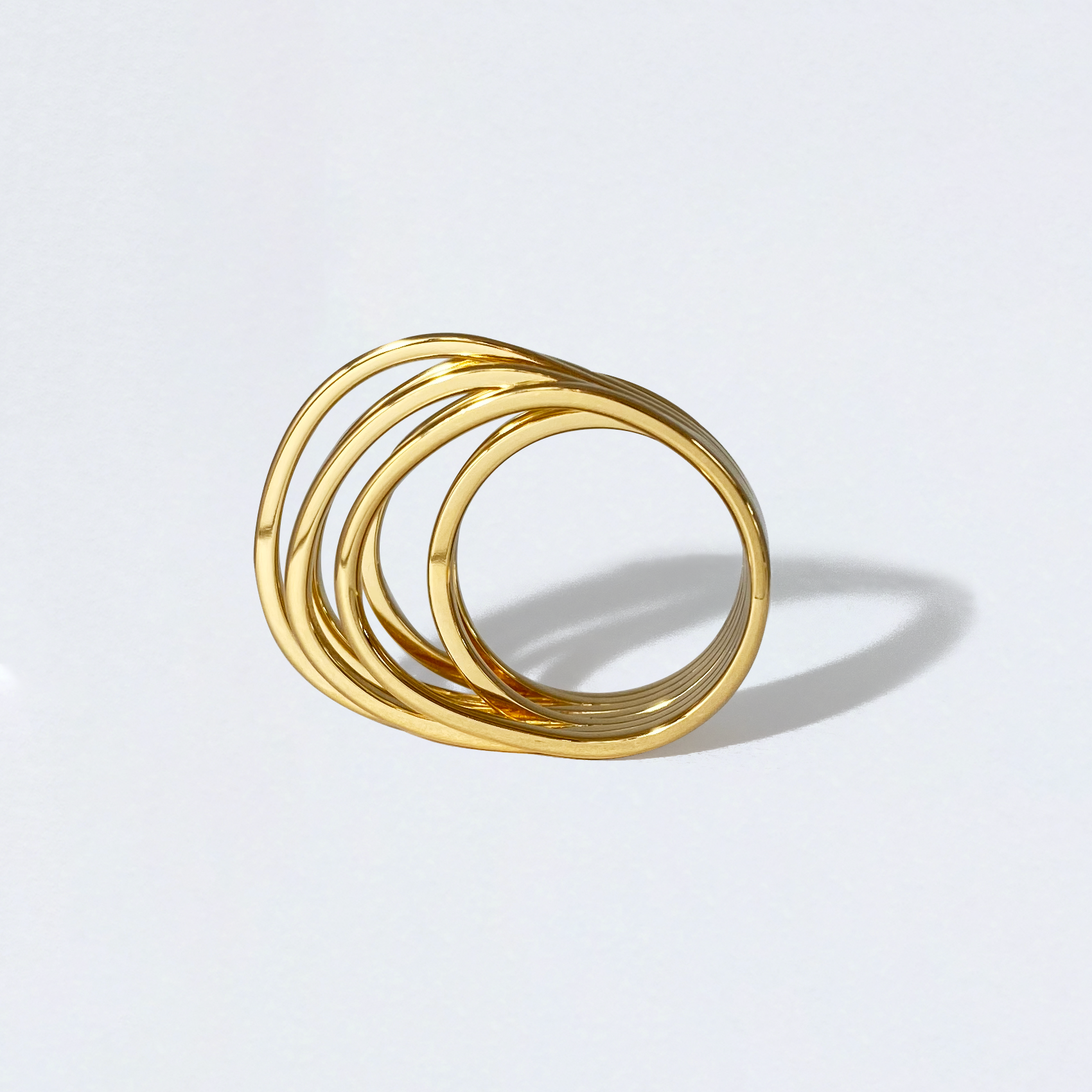 OKS - Bague ITO 7anneaux Laiton Or Jaune