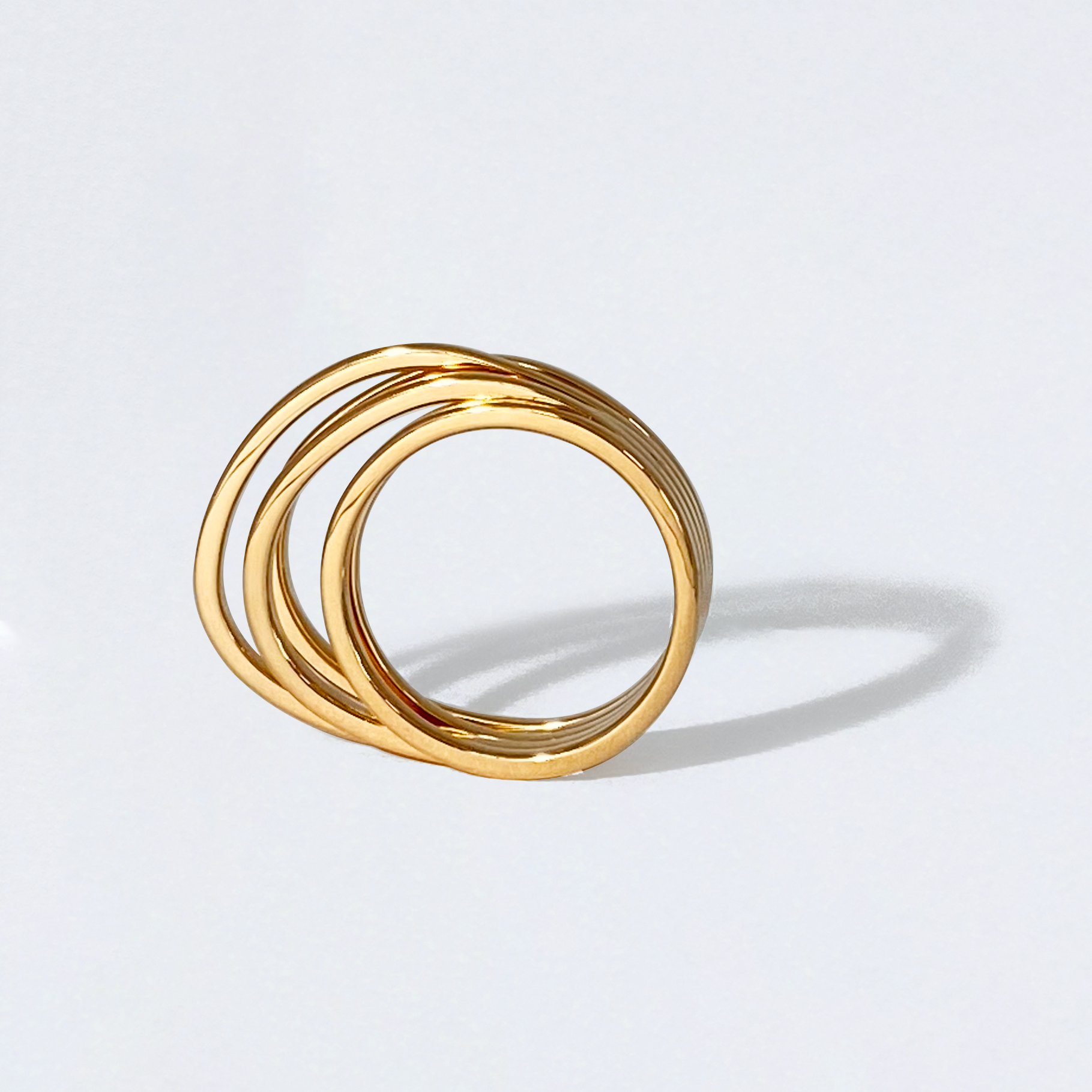 OKS - Bague ITO 5 anneaux Laiton Or Jaune
