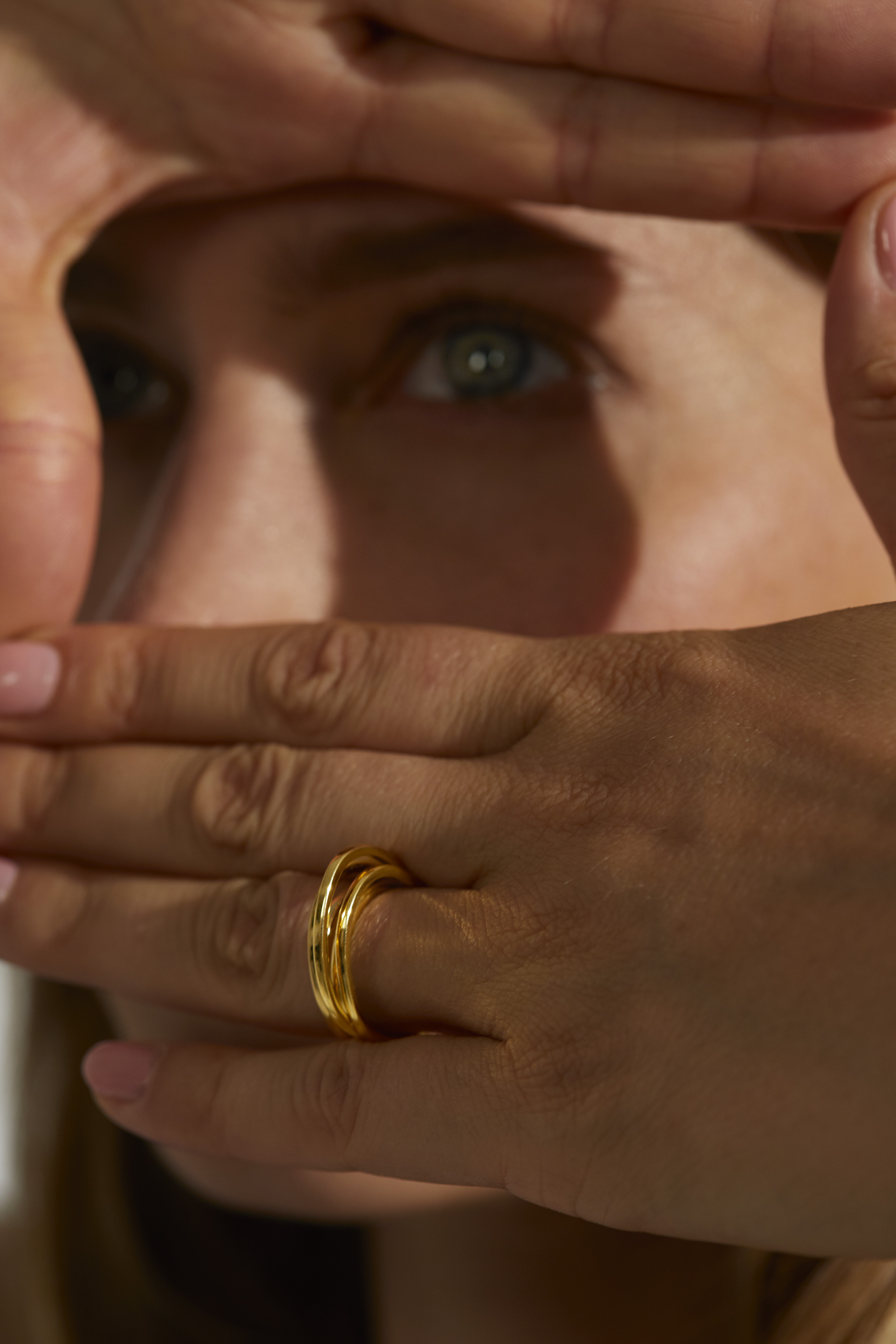 OKS - Bague ITO 5 anneaux Laiton Or Jaune