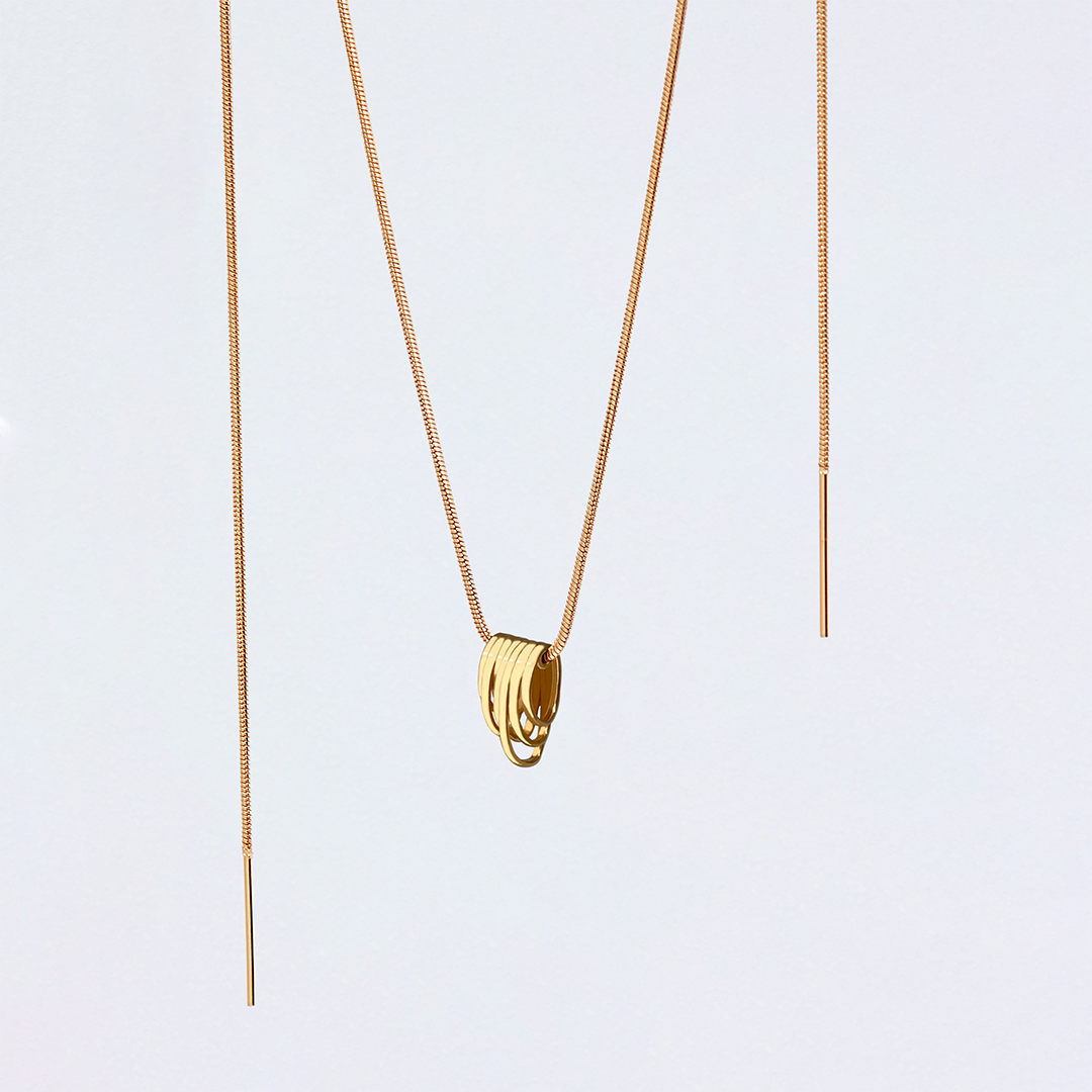 OKS - Pendentif ITO Laiton Or Jaune et Argent Massif