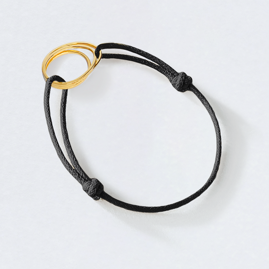 OKS - Bracelet Cordon ITO Laiton Or jaune et argent massif