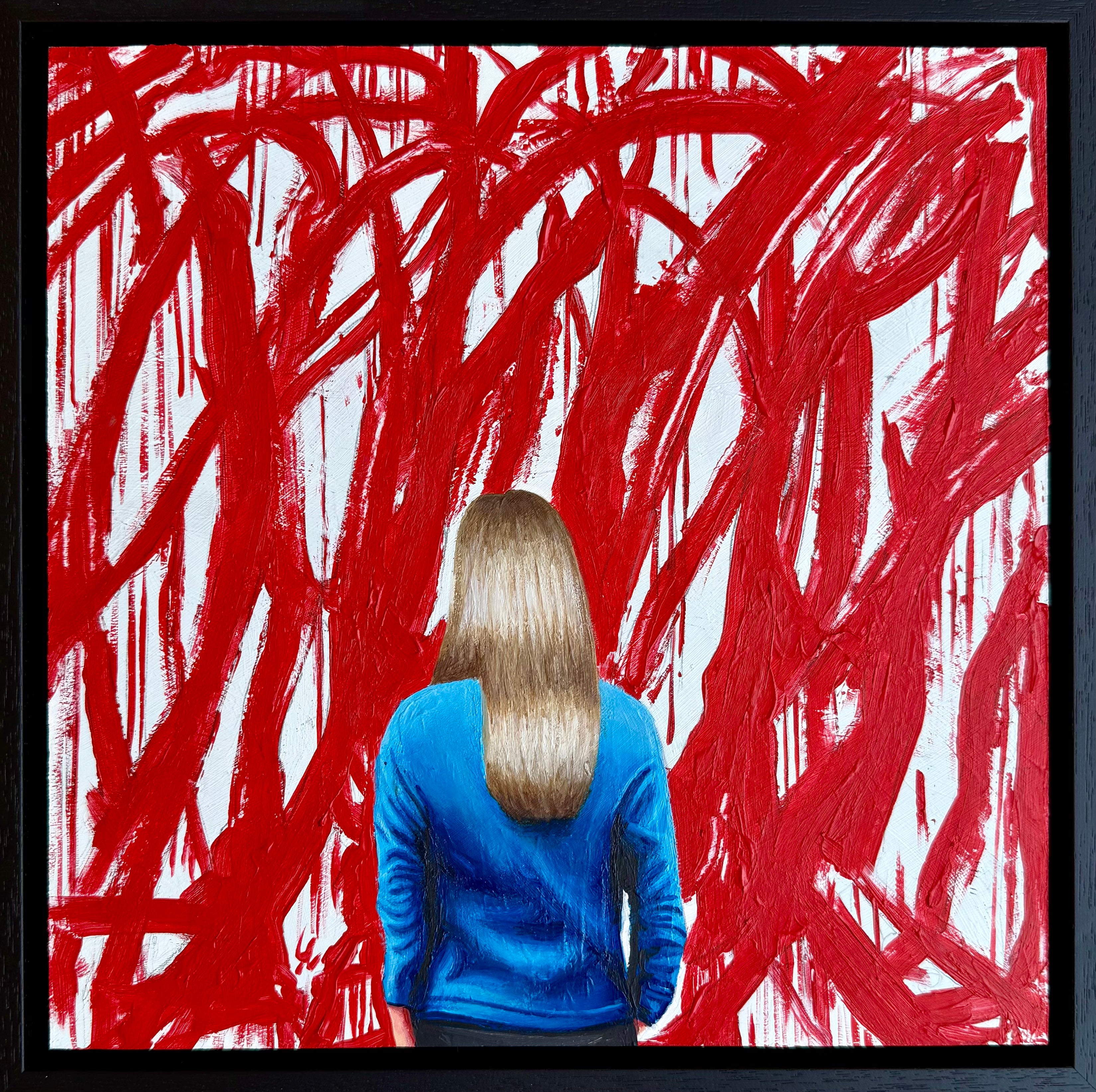 Gérard Boersma  Femme regardant un tableau de CY Twombly