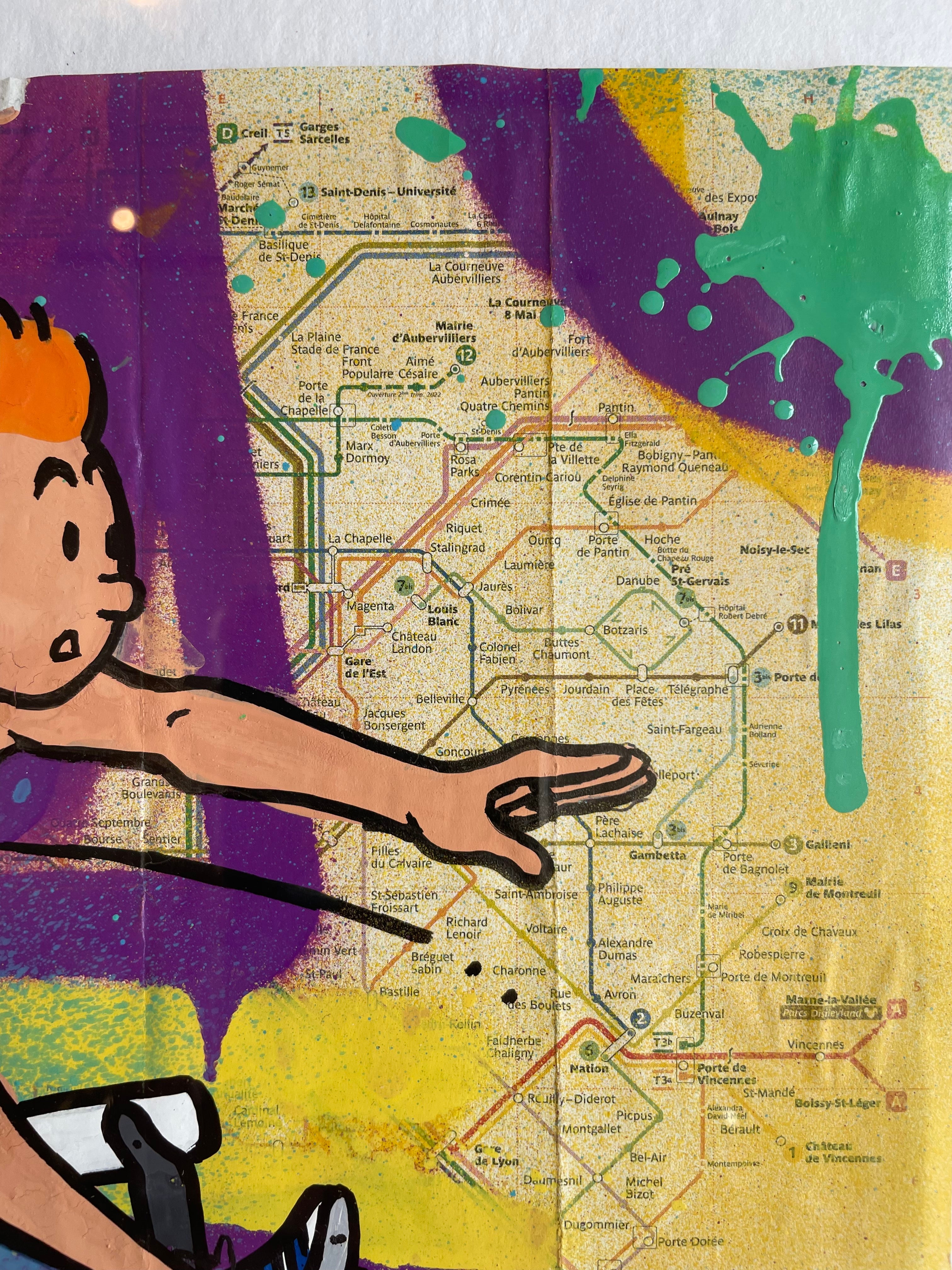 FAT- Petit Plan de métro Tintin Jeux olympiques