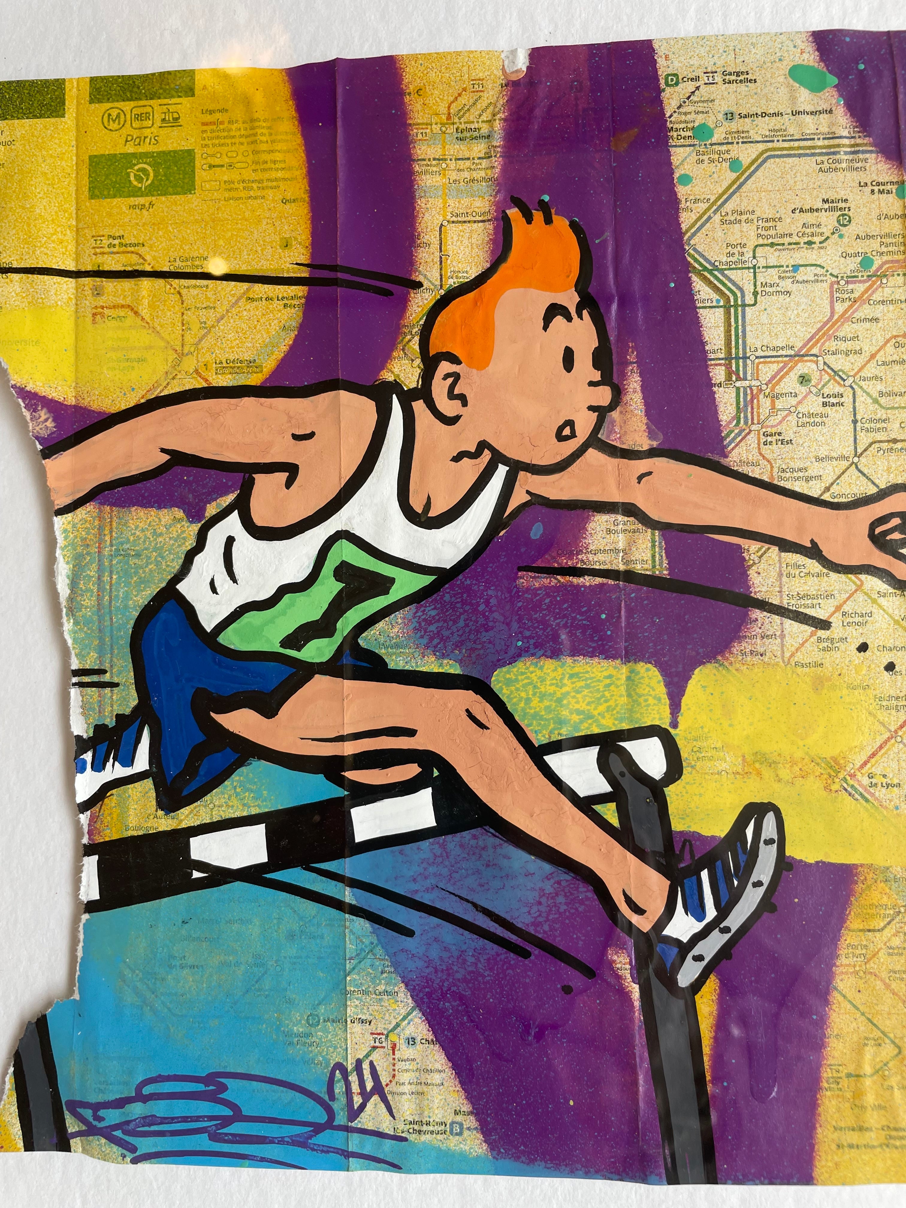 FAT- Petit Plan de métro Tintin Jeux olympiques