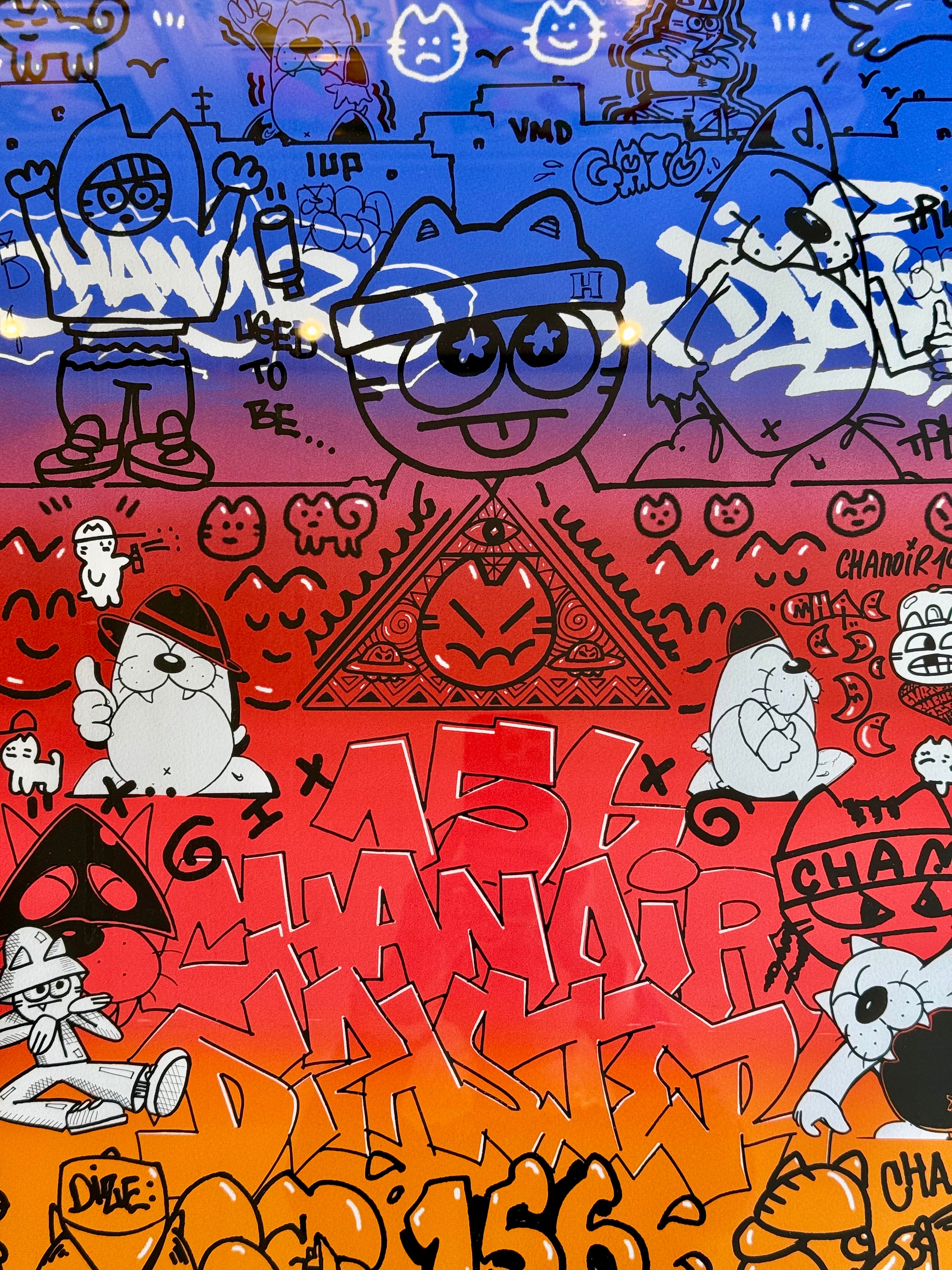 CHANOIR et DIZE Sérigraphie Used to be cats