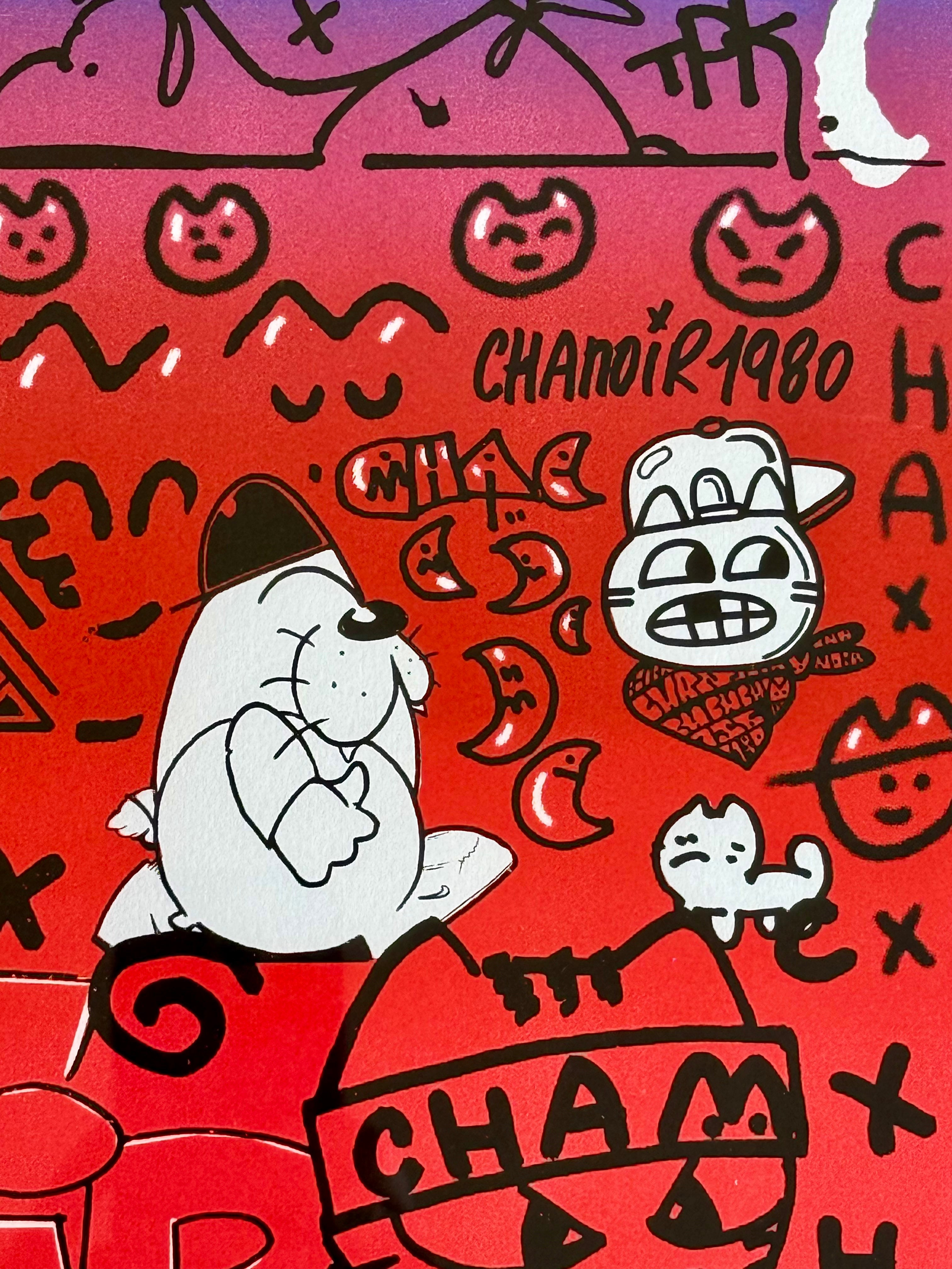 CHANOIR et DIZE Sérigraphie Used to be cats