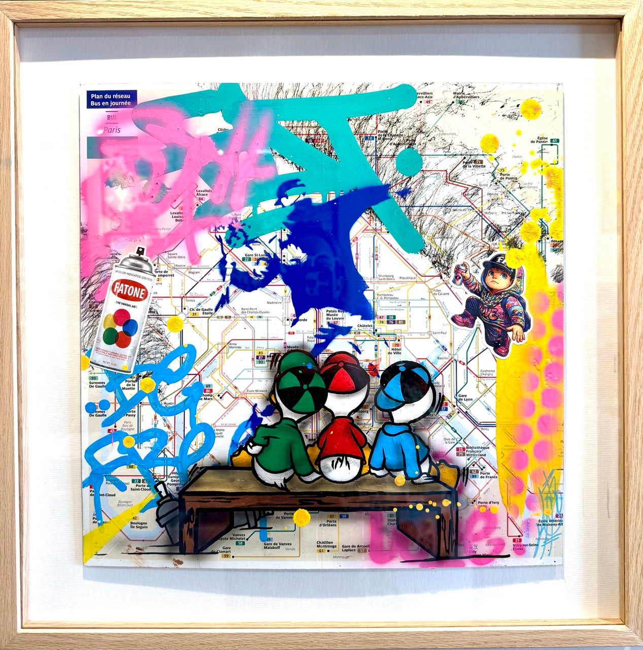 Plan de métro Riri, Fifi et Loulou devant Banksy