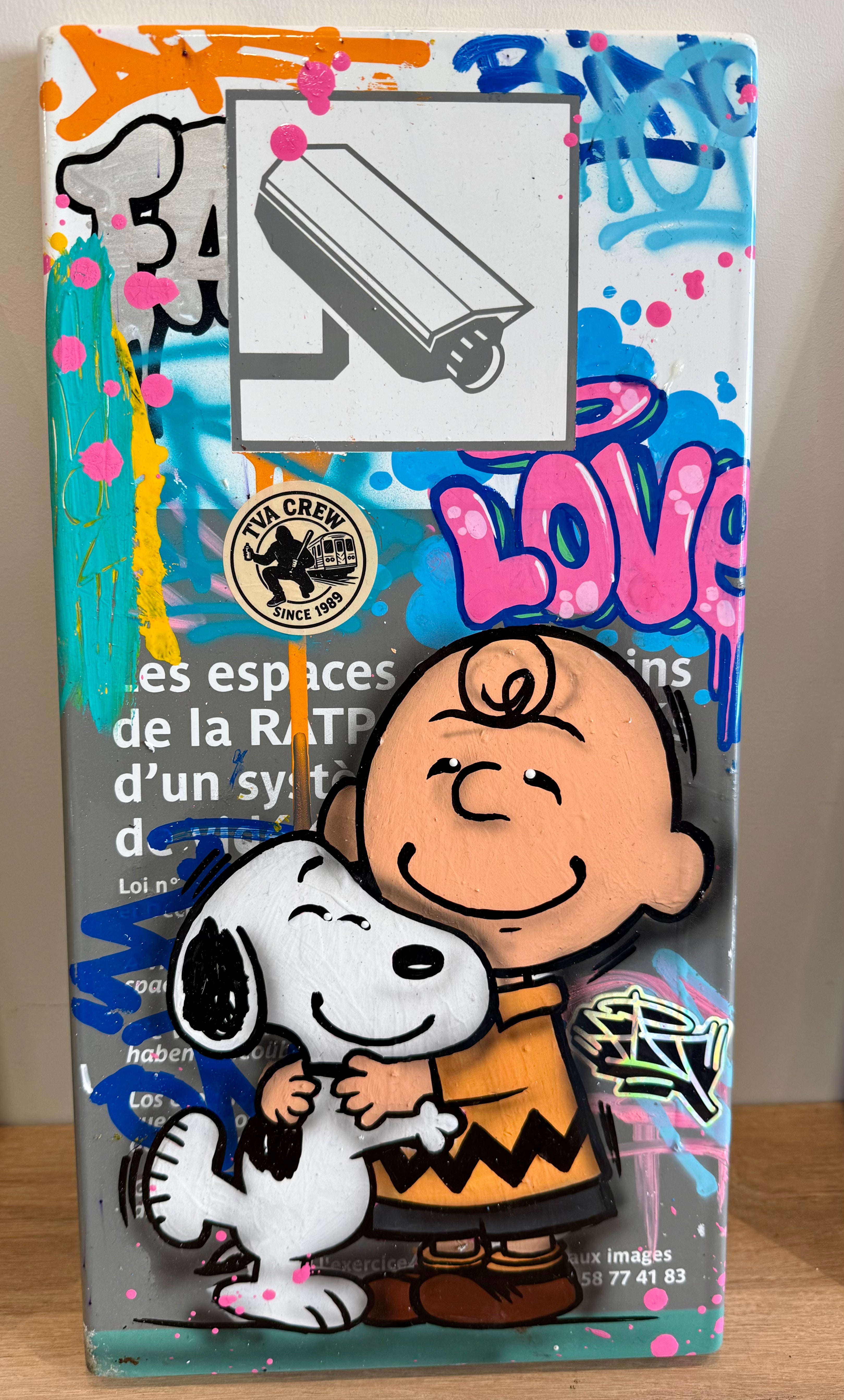 FAT Plaque de Métro Snoopy et Charly Brown