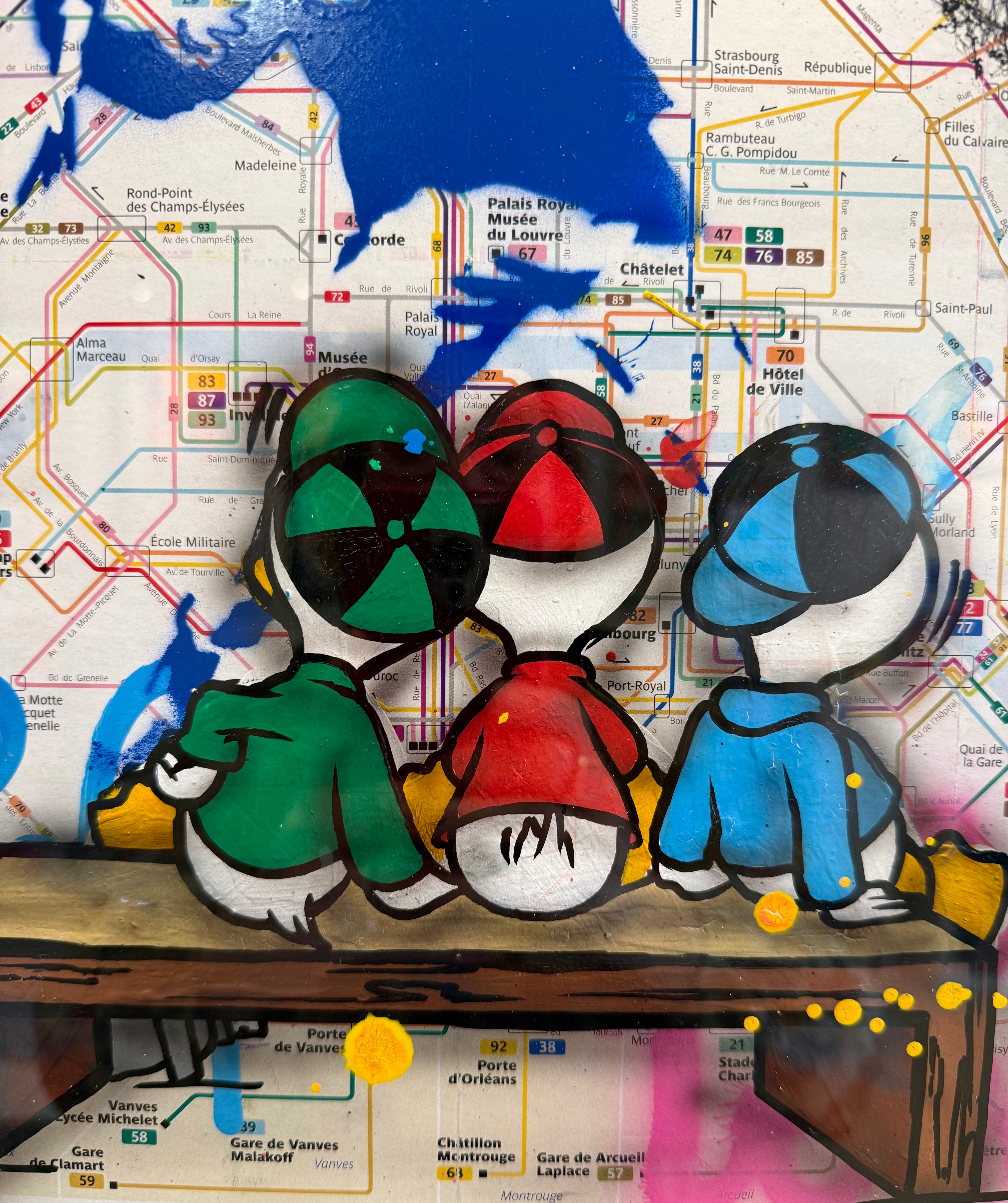Plan de métro Riri, Fifi et Loulou devant Banksy