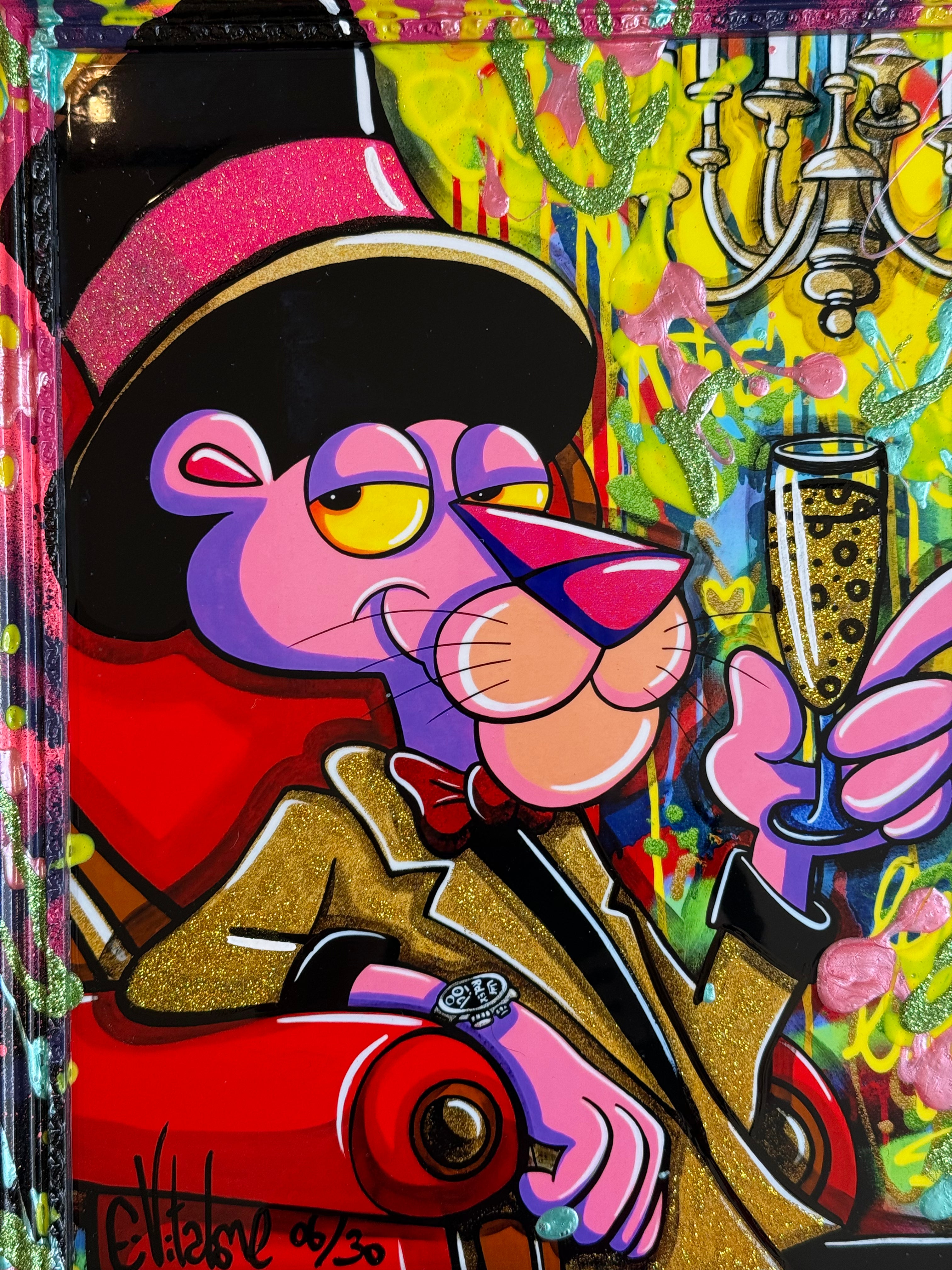 Eddy Vitalone Panthère Rose sérigraphie