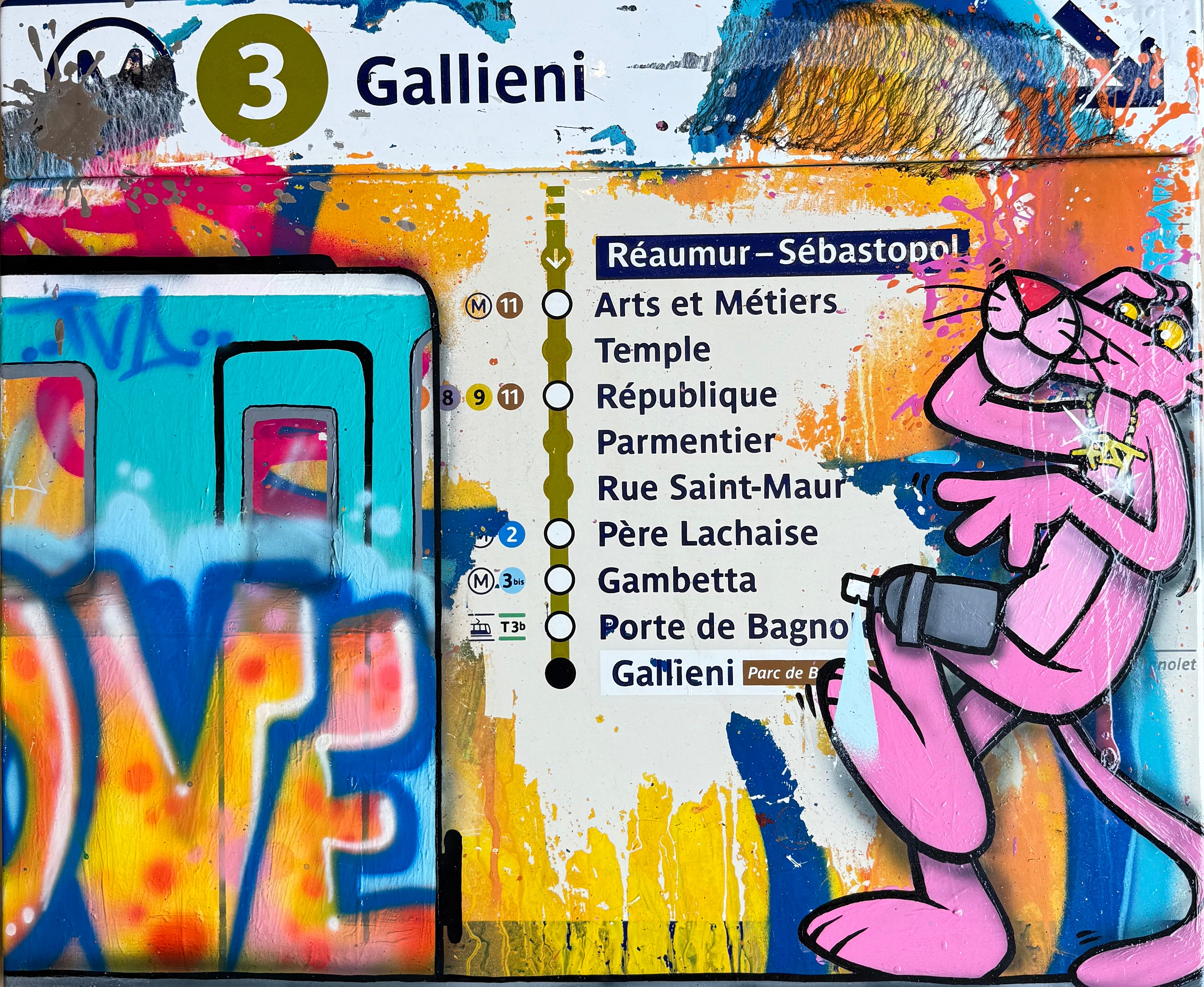 Fat - Plaque de métro FAT - Panthère rose