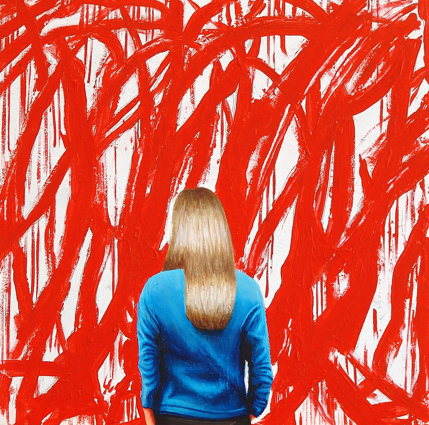 Gérard Boersma  Femme regardant un tableau de CY Twombly