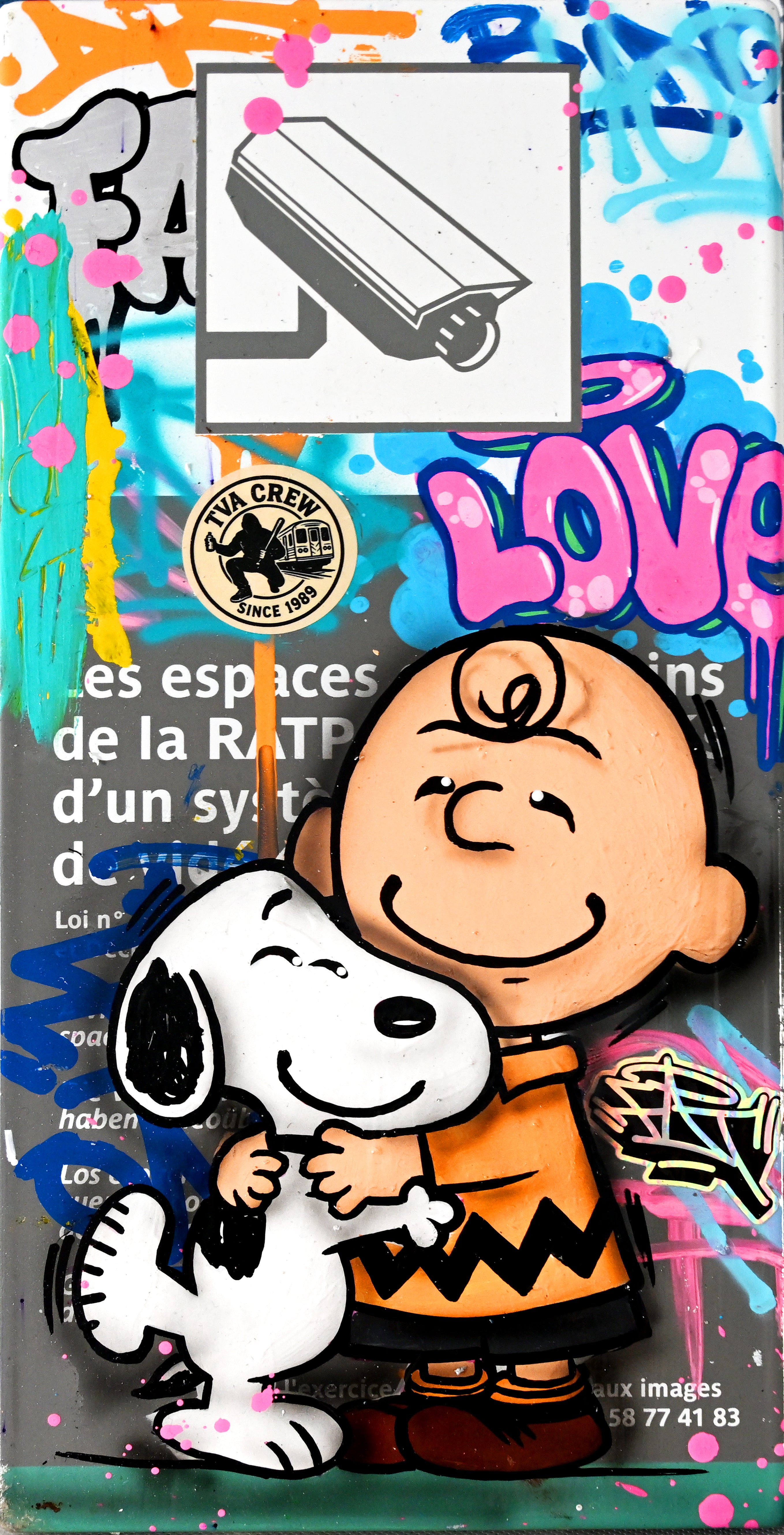 FAT Plaque de Métro Snoopy et Charly Brown